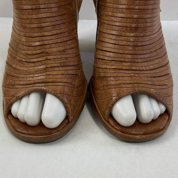 Paul Green Women's Cayenne Brown Leather Sliced Peep Toe Booties UK 3 US 5,5 - Picture 4 of 12